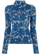 Christian Wijnants - Striped Floral Sweater - Women - Polyester/viscose - L, Blue, Polyester/viscose