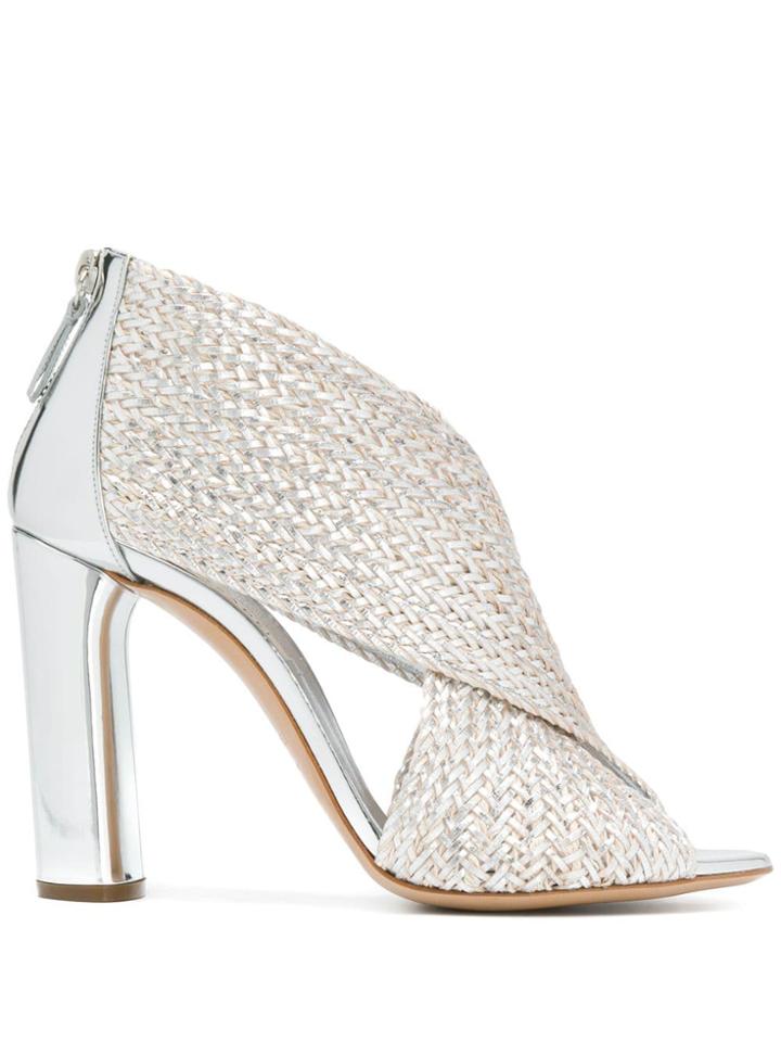 Casadei Crossover Strap Pumps - Silver