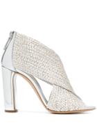 Casadei Crossover Strap Pumps - Silver