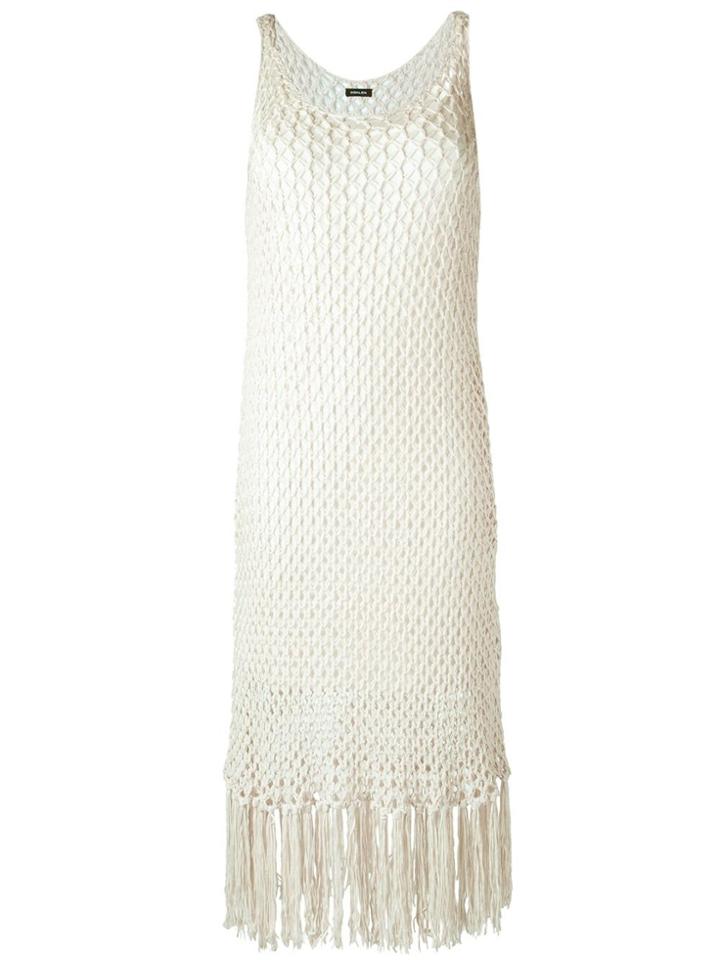Osklen Knitted Fringed Dress - White
