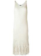Osklen Knitted Fringed Dress - White