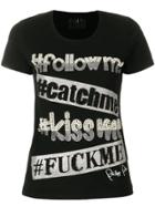 Philipp Plein Hashtag Print T-shirt - Black
