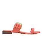 Sarah Chofakian Leather Flat Sandals - Orange