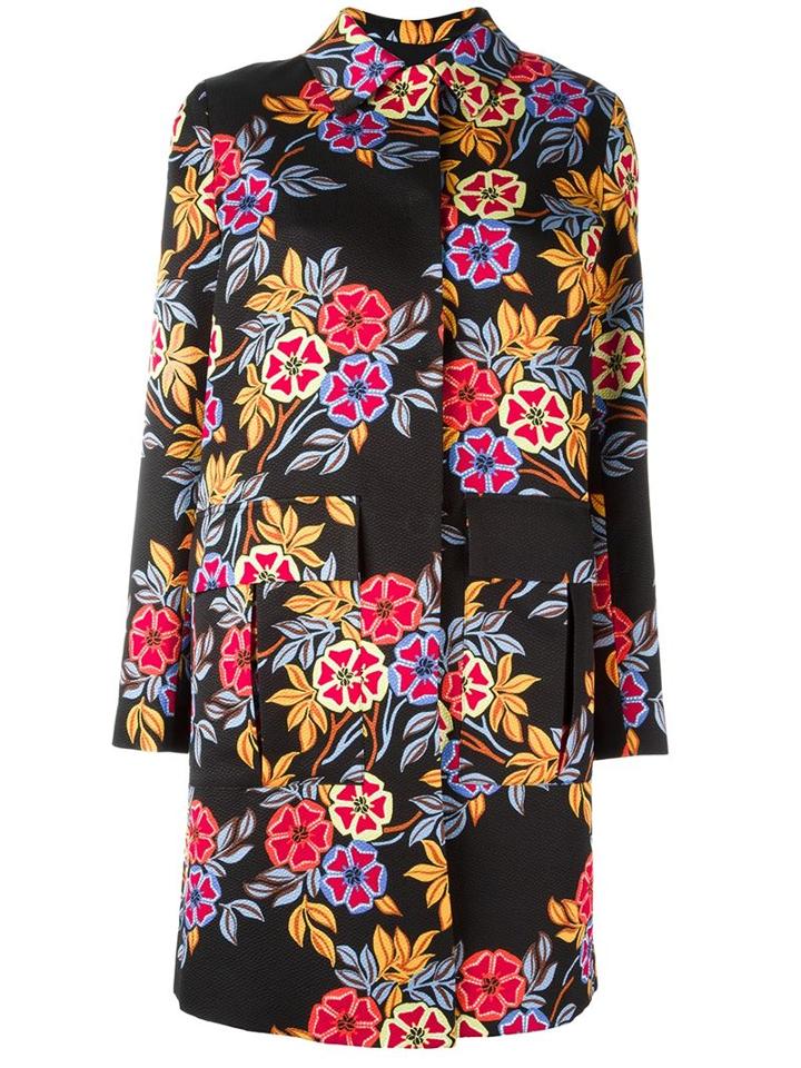 Msgm Cargo Pocket Floral Coat