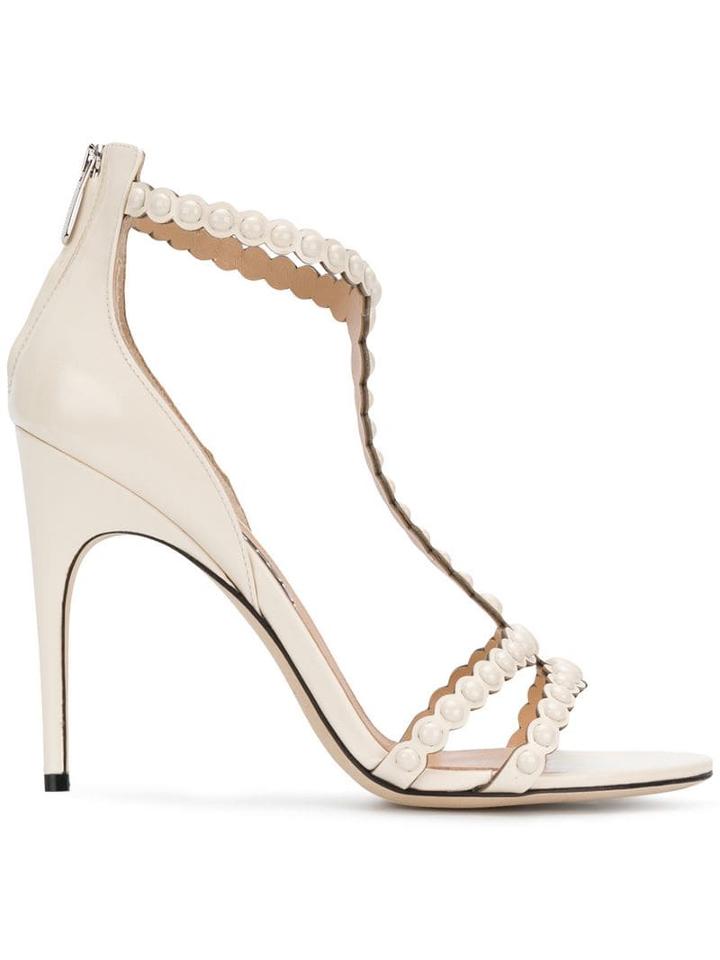 Sergio Rossi Pear Embellished Heels - Neutrals
