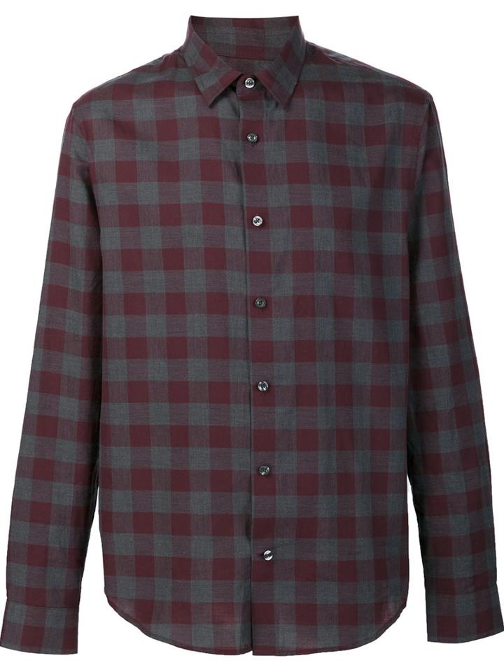 Vince Checked Shirt, Men's, Size: Large, Red, Cotton