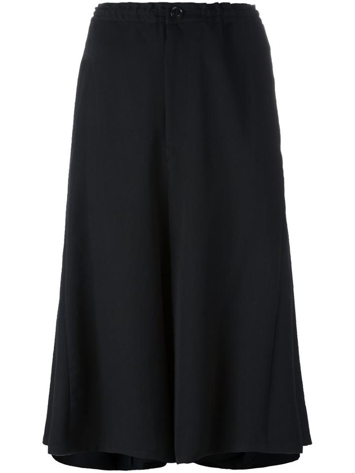 Y's Hide-legged Cropped Trousers, Women's, Size: 2, Black, Wool