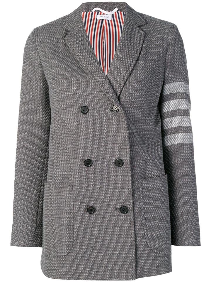 Thom Browne 4-bar Jacquard Sack Jacket - Grey