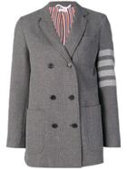 Thom Browne 4-bar Jacquard Sack Jacket - Grey