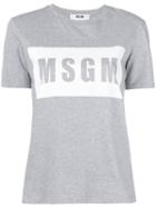 Msgm - Logo T-shirt - Women - Cotton - Xs, Grey, Cotton