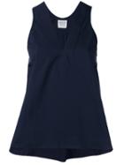Forte Forte - V Neck Top - Women - Cotton - 0, Blue, Cotton