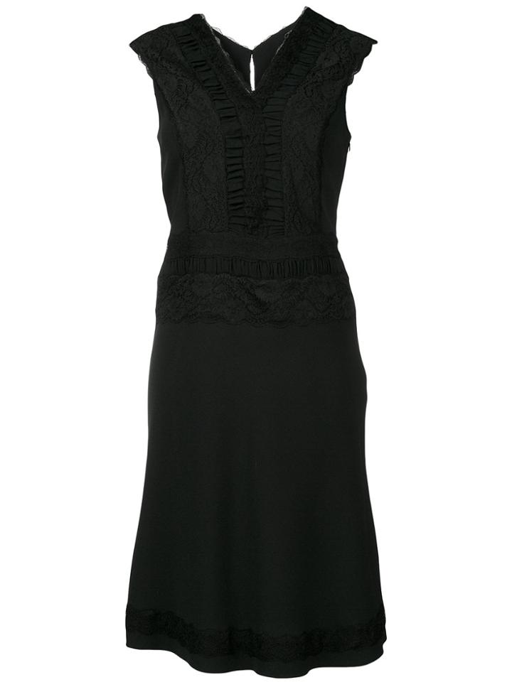 Moschino Lace Design Shift Dress - Black
