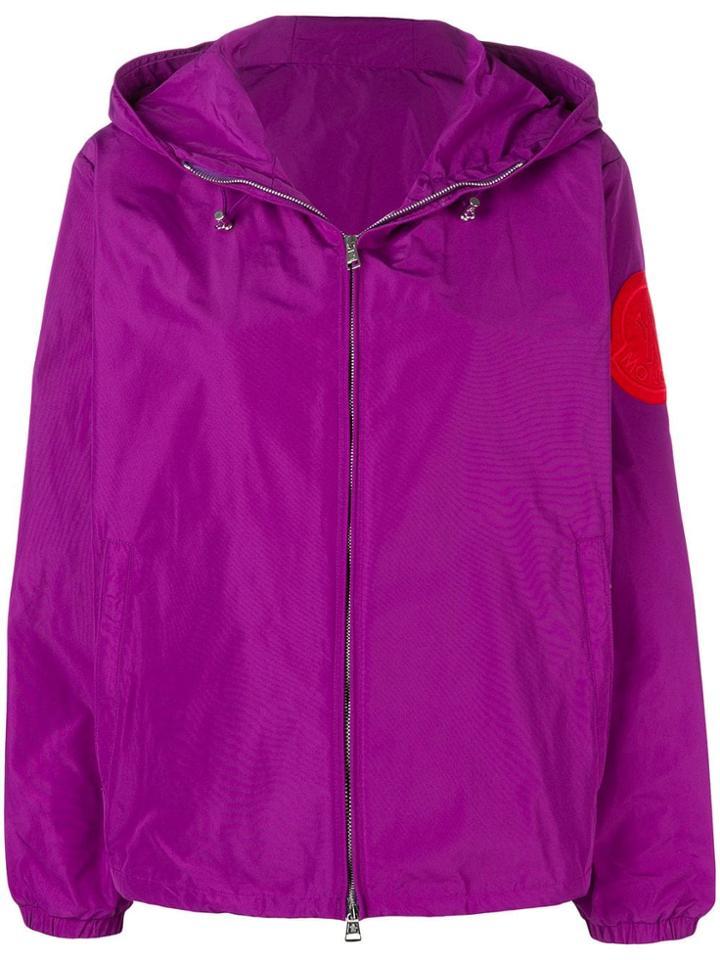Moncler Logo Patch Windbreaker Jacket - Purple