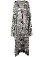 Roberto Cavalli Silk Leopard Print Dress, Women's, Size: 40, Black, Silk