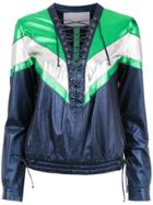 Nk Leather Panelled Top - Blue