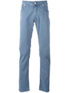 Jacob Cohen Plain Chinos, Men's, Size: 38, Blue, Cotton/spandex/elastane