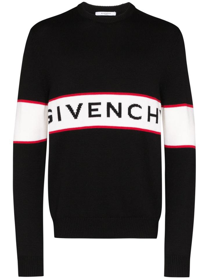 Givenchy Intarsia Knit Logo Jumper - Black