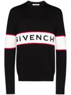 Givenchy Intarsia Knit Logo Jumper - Black