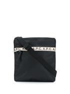 A.p.c. Logo Stripe Messenger Bag - Black