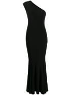 Norma Kamali One-shoulder Fishtail Gown - Black