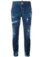 Dsquared2 Cool Girl Distressed Detail Jeans, Size: 42, Blue, Cotton/spandex/elastane