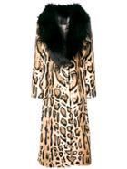 Numerootto Belted Leopard Print Coat - Nude & Neutrals