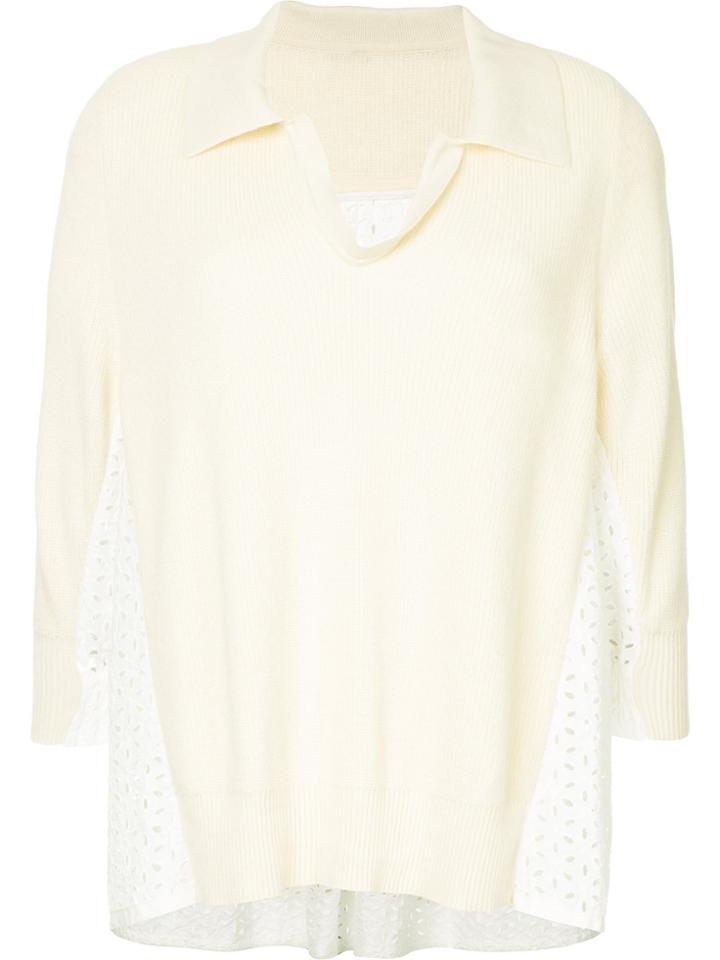 Onefifteen Contrast Lace Panel Jumper - Nude & Neutrals