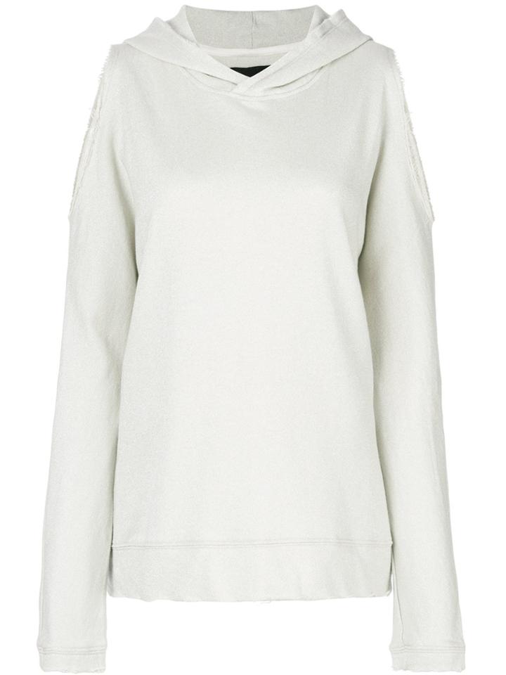 Rta Cold Shoulder Hoodie - Nude & Neutrals