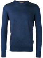 Cruciani Knitted Sweater, Men's, Size: 54, Blue, Cashmere/silk