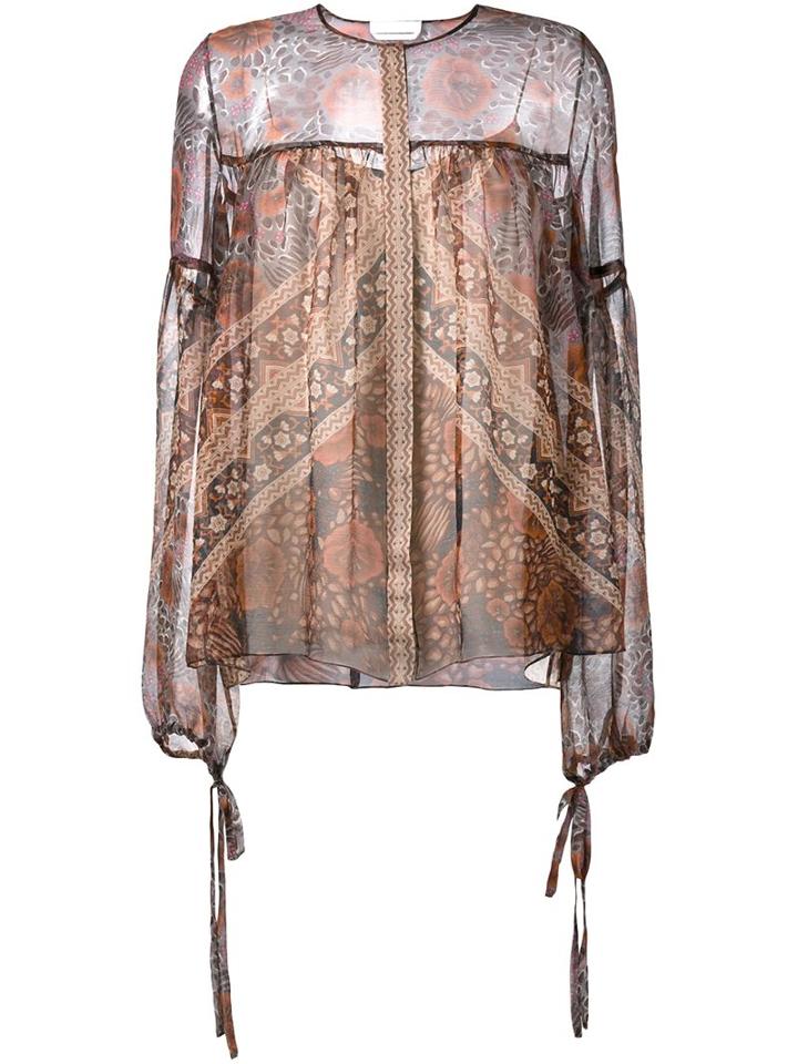 Chloé Printed Blouse, Women's, Size: 42, Silk
