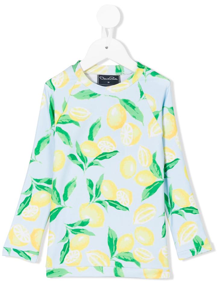 Oscar De La Renta Kids - Sun Protection Printed Top - Kids - Polyester/spandex/elastane - 10 Yrs, Blue