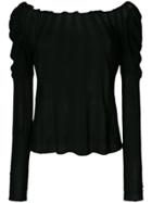 Giorgio Armani Vintage Ribbed Sheer Blouse - Black