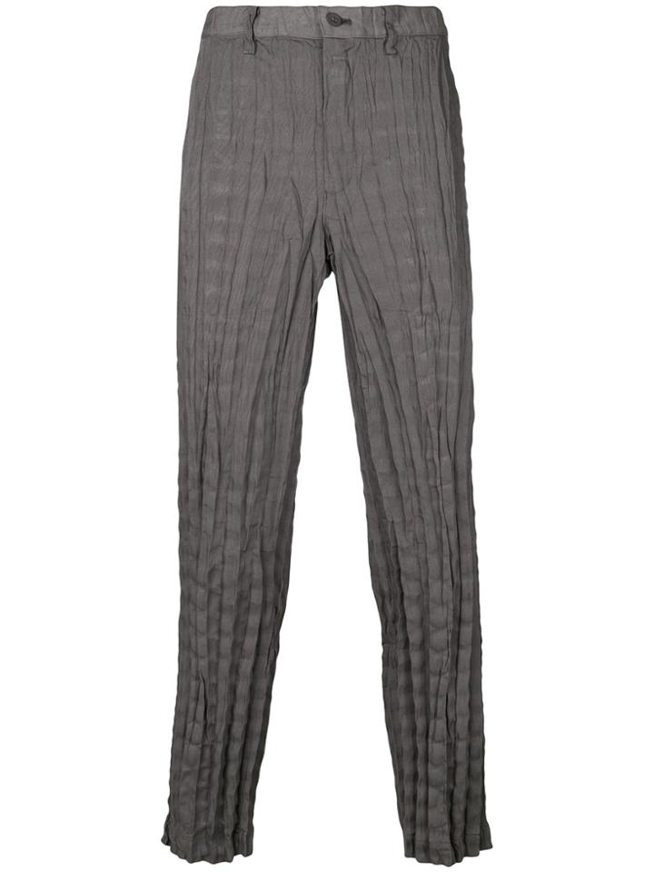 Issey Miyake Men Torus Crinkled Trousers - Green