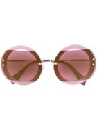 Miu Miu Eyewear Tinted Round Sunglasses - Pink & Purple