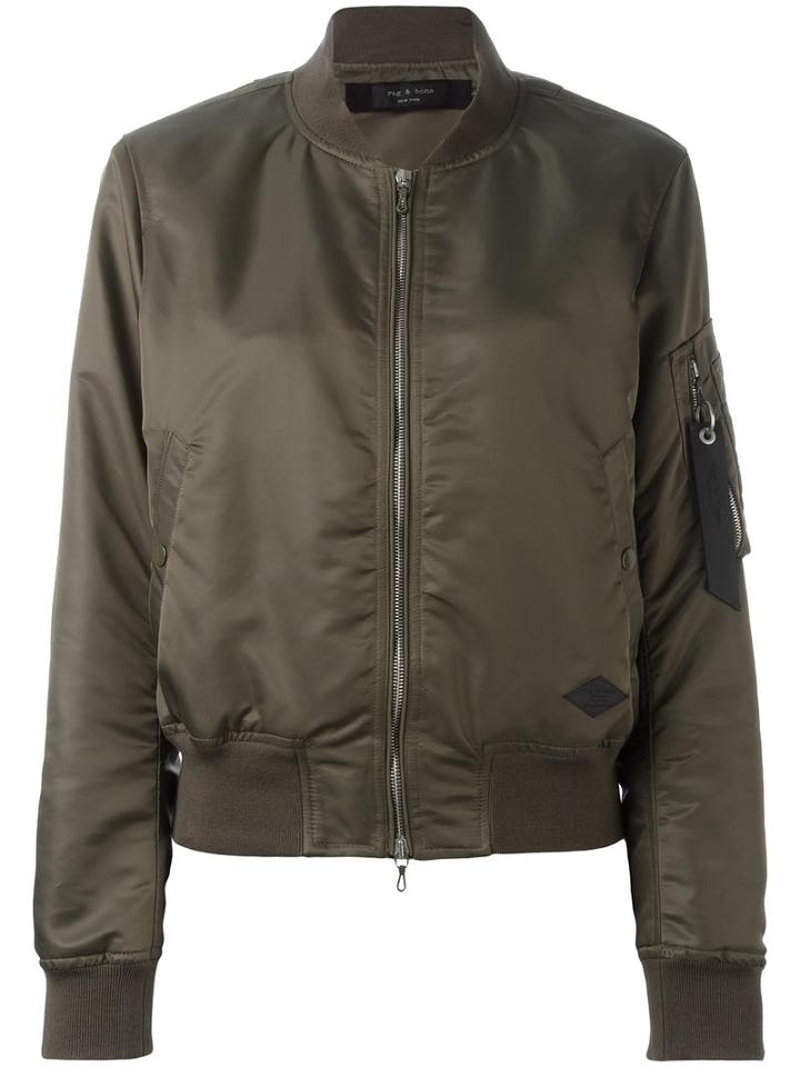 Rag & Bone Classic Bomber Jacket, Women's, Size: Xs, Green, Nylon/cotton/polyester