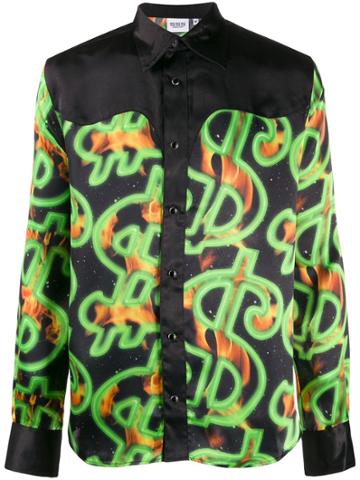 Sss World Corp Western Satin Shirt - Black