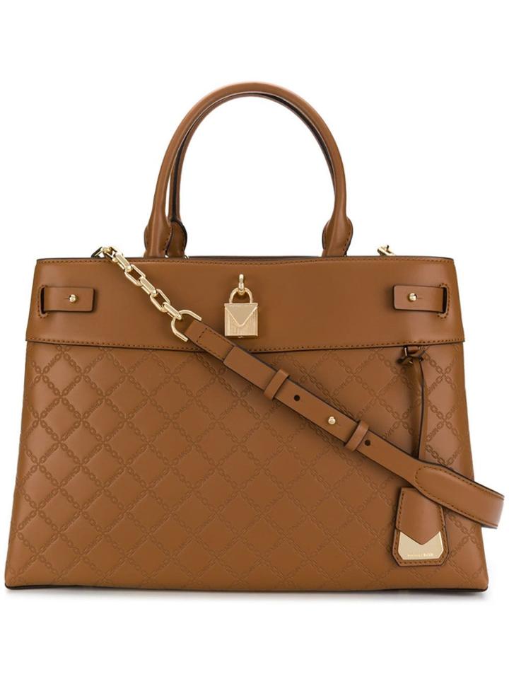 Michael Michael Kors Embossed Detail Tote - Brown