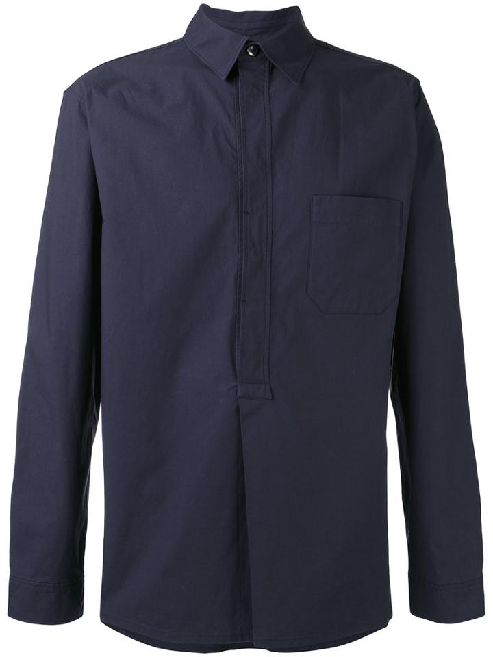 A.p.c. - Plain Shirt - Men - Cotton - L, Blue, Cotton