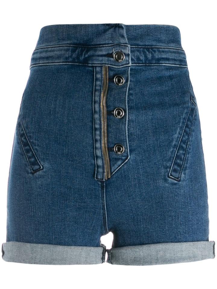 Rta Super High-waisted Denim Shorts - Blue