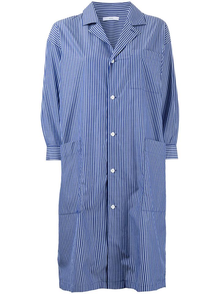 Astraet - Striped Shirt Dress - Women - Cotton - One Size, Blue, Cotton