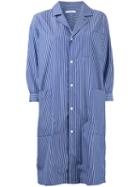Astraet - Striped Shirt Dress - Women - Cotton - One Size, Blue, Cotton