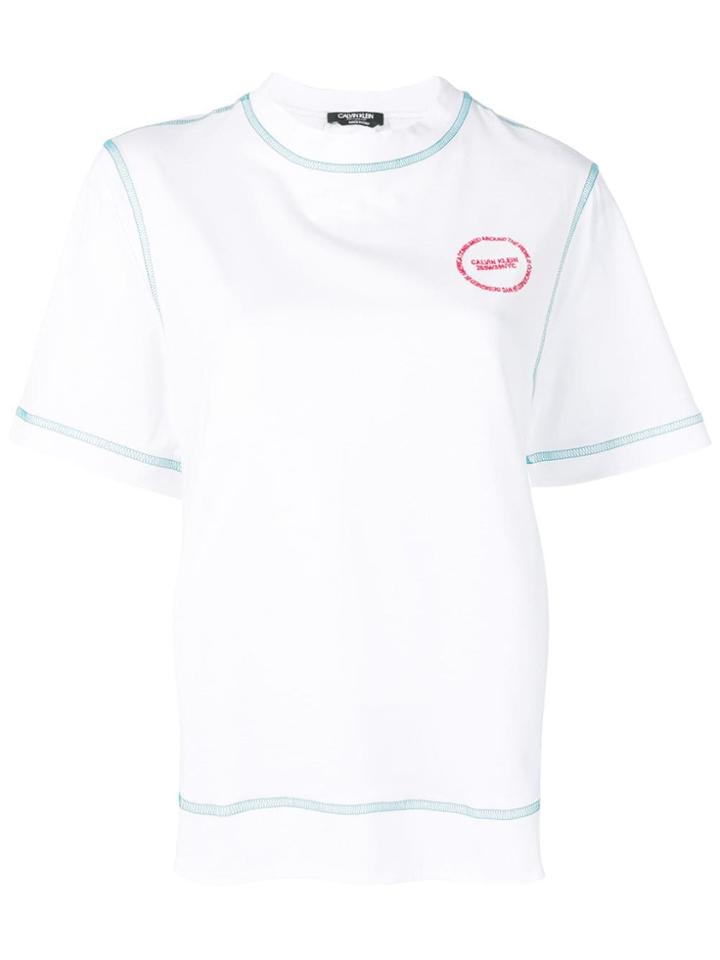 Calvin Klein 205w39nyc Split-back Embroidered Logo Top - White