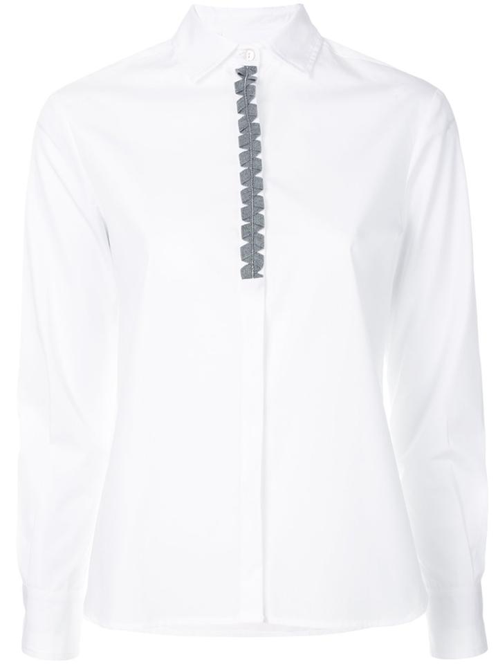 Barba Embellished Front Shirt - White