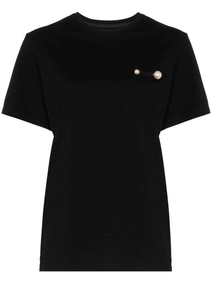 Blindness Black Pearl Detail Cotton T-shirt