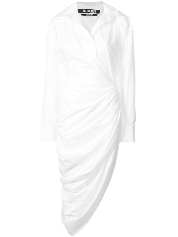 Jacquemus Draped Shirt Dress - White