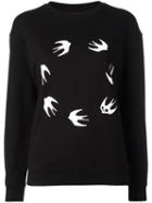 Mcq Alexander Mcqueen Swallow Sweatshirt, Women's, Size: Xs, Black, Cotton/polyester