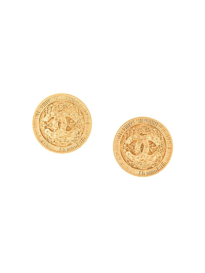 Chanel Pre-owned Button Earrings - Gold