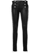 Plein Sud Fringed Skinny Trousers - Black