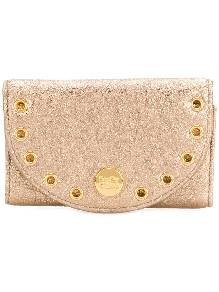 See By Chloé Glitter Flap Wallet - Metallic