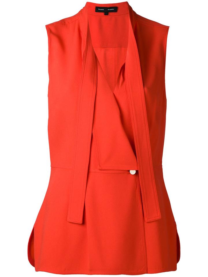 Proenza Schouler - Sleeveless Wrap Top - Women - Acetate/viscose - 6, Red, Acetate/viscose